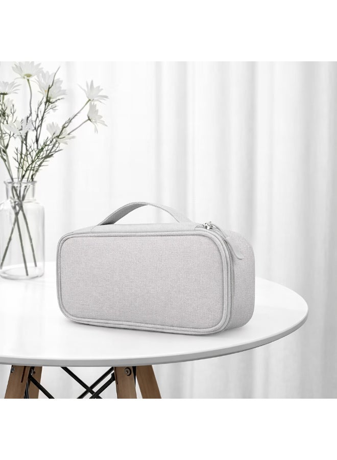 Electronics Travel Organizer Bag – Portable Carrying Case for Cables, Chargers, Cords, Power Banks & External Hard Drives (Light Gray) - Image 3